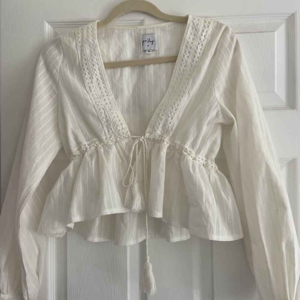 Princess Polly White Linen Long Sleeve